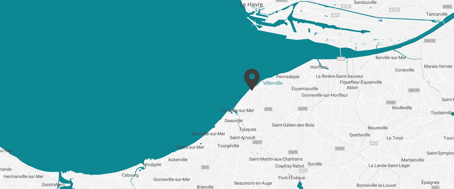 Carte — Domaine du Grand Bec, 10 rue Mouillère, Le Grand Bec, 14113 Villerville